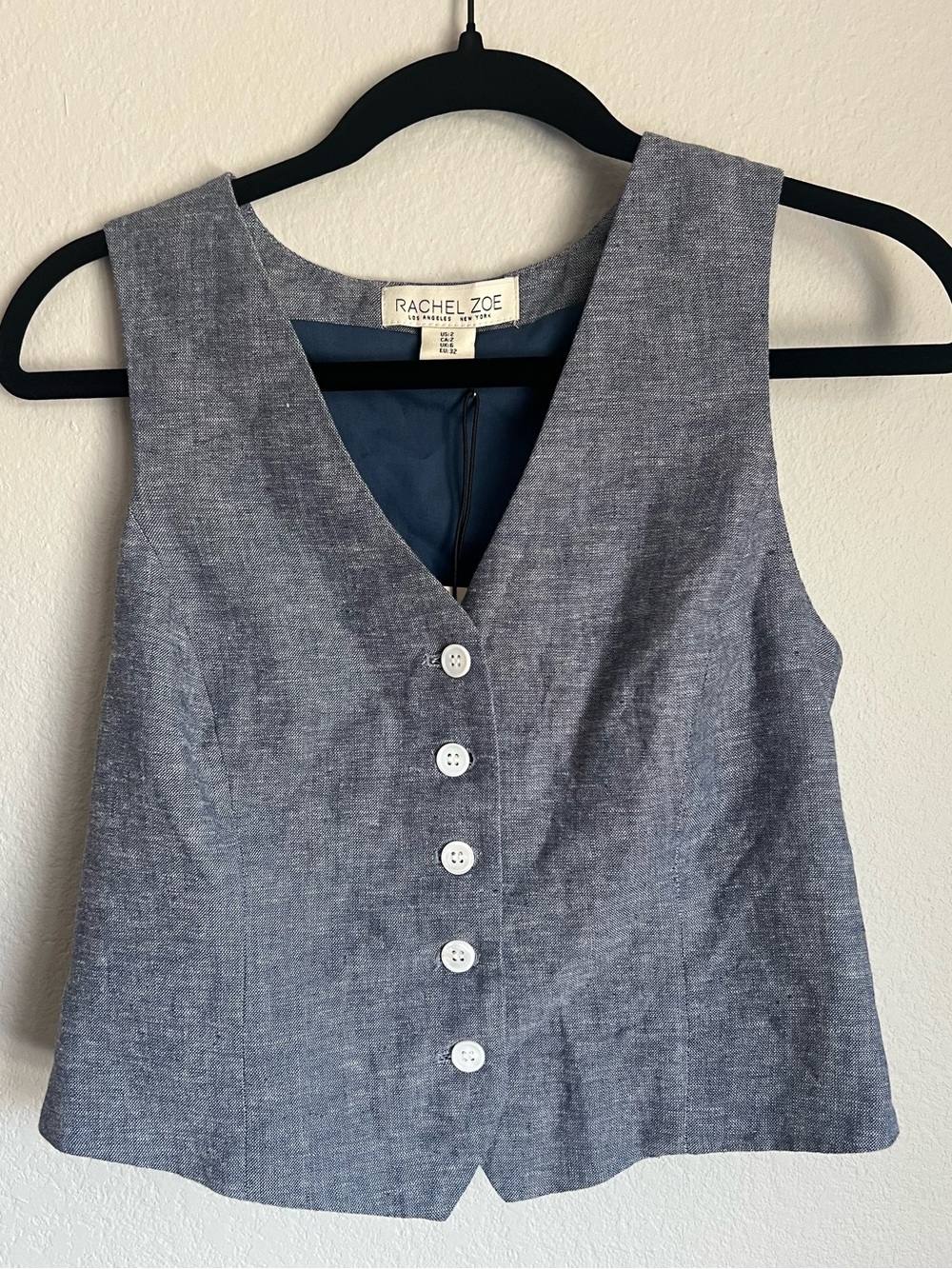 NWT Rachel Zoe Linen Chambray Vest, 2